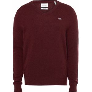 Gant Trui bordeaux (Maat: XL) - Effen - Halslijn: V-hals,