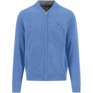 Fynch-Hatton Heren vest blauw (Maat: S) - Mélange - Halslijn: Opstaande kraag,