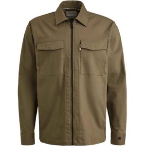Cast Iron Heren overshirt groen (Maat: XL) - Effen - Halslijn: Polokraag,