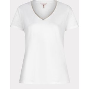 Esqualo T-shirt ecru (Maat: XL) - Effen - Halslijn: V-hals,