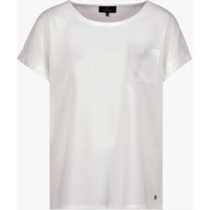 Monari T-shirt ecru (Maat: 46) - Effen - Halslijn: Ronde hals,
