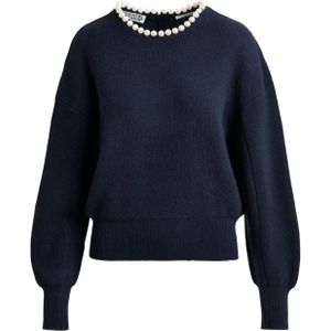 Essentiel Antwerp Dames trui blauw (Maat: S) - Effen - Halslijn: Ronde hals,