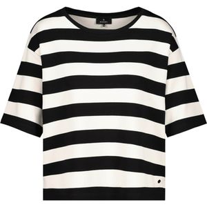 Monari T-shirt zwart (Maat: 40) - Streep - Halslijn: Ronde hals,