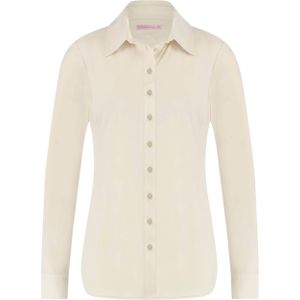 Studio Anneloes Blouse ecru (Maat: XXS) - Effen - Halslijn: Polokraag,