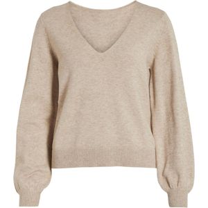 Vila Trui beige (Maat: XL) - Effen - Halslijn: V-hals,