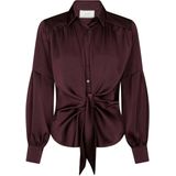 Neo Noir Dames blouse bordeaux (Maat: 34) - Effen - Halslijn: Kraag,