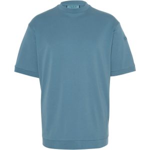 Club 24 T-shirt blauw (Maat: XL) - Effen - Halslijn: Opstaande kraag,
