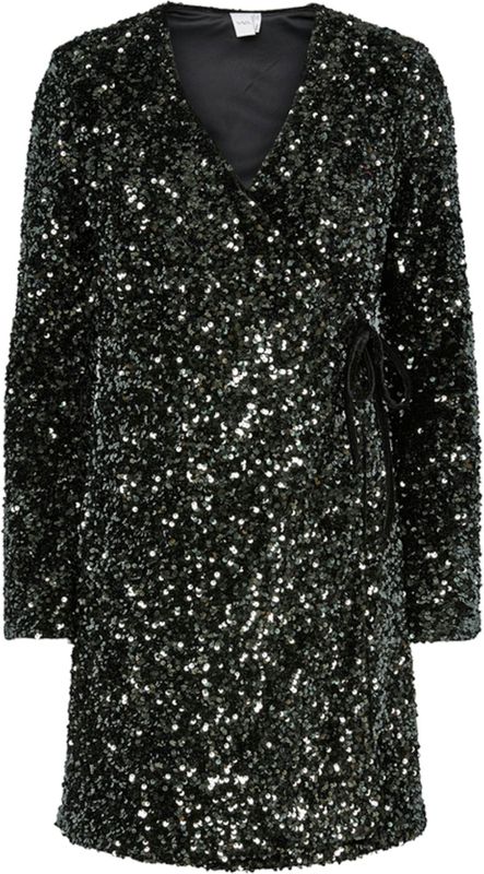 YAS - YASELLE - Cocktailjurk - Spar - Diepe V-hals - Pailletten