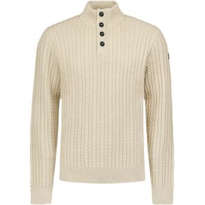 No Excess Trui beige (Maat: S) - Effen - Halslijn: Ronde hals,