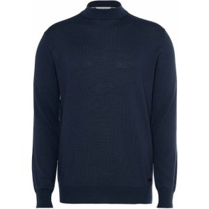 Born with appetite Trui blauw (Maat: M) - Effen - Halslijn: Opstaande kraag,