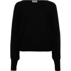 Drykorn Dames trui zwart (Maat: XL) - Effen - Halslijn: Boothals,