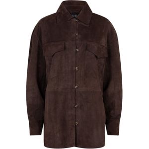 Ibana Blouse bruin (Maat: 34) - Effen - Halslijn: Polokraag,