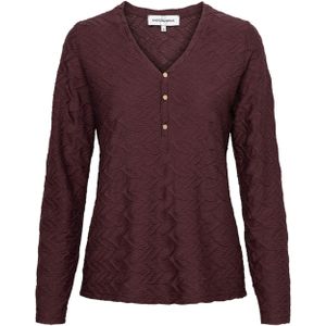 &Co Woman Dames longsleeve paars (Maat: XS) - Effen - Halslijn: V-hals,