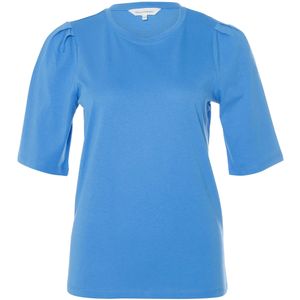 Moss Copenhagen T-shirt blauw (Maat: S-M) - Effen - Halslijn: Ronde hals,
