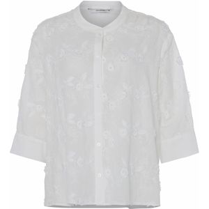 Summum Woman Blouse ecru (Maat: 44) - EffenBloemen - Halslijn: Ronde hals,