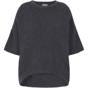 No man's land Dames trui grijs (Maat: XS) - Effen - Halslijn: Ronde hals,