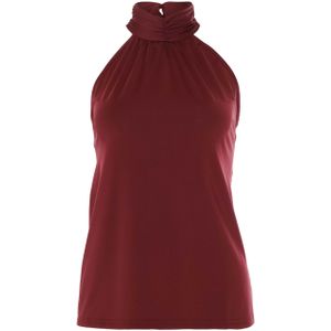 Rosemunde Dames top bordeaux (Maat: 40) - Halslijn: Opstaande kraag,