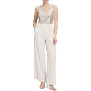 Vera Mont Overall Lang ohne Arm jumpsuit beige (Maat: 42) - Glitter - Halslijn: V-hals,