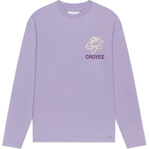 Croyez homme Heren longsleeve paars (Maat: S) - Fotoprint - Halslijn: Ronde hals,