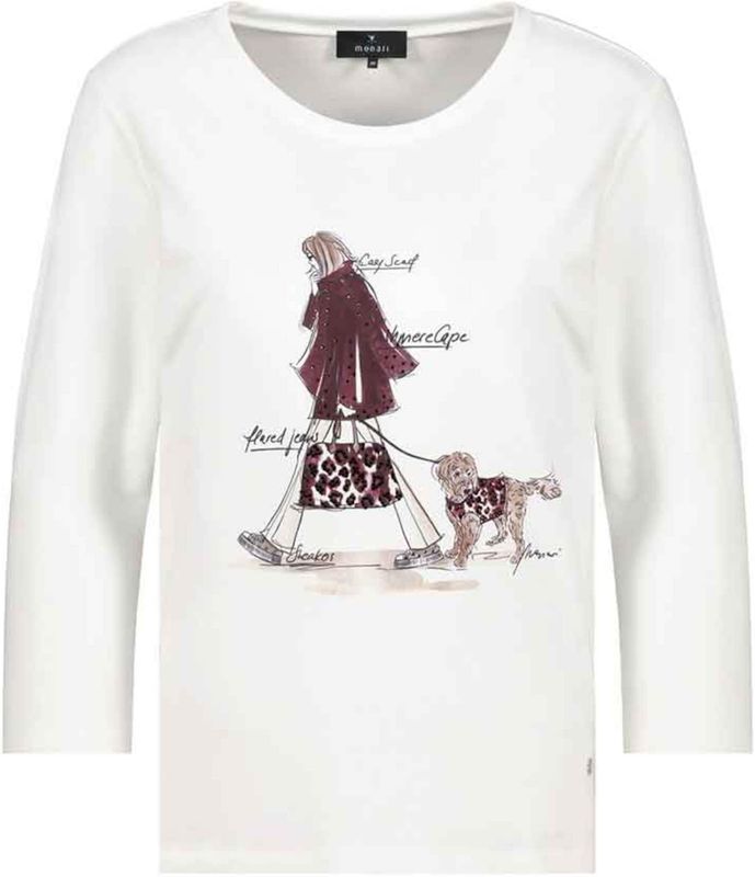 Monari - Longsleeve - Ecru - Fotoprint - Ronde Hals