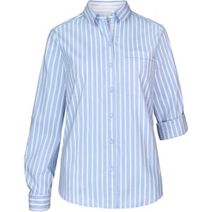 Bianca Dames blouse blauw (Maat: 36) - Streep - Halslijn: Polokraag,
