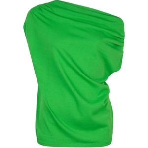 Dante6 Top groen (Maat: M) - Effen - Halslijn: One shoulder,