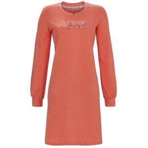 Ringella - Nachthemd - Rood - Katoen - Lange Mouwen - Ronde Hals