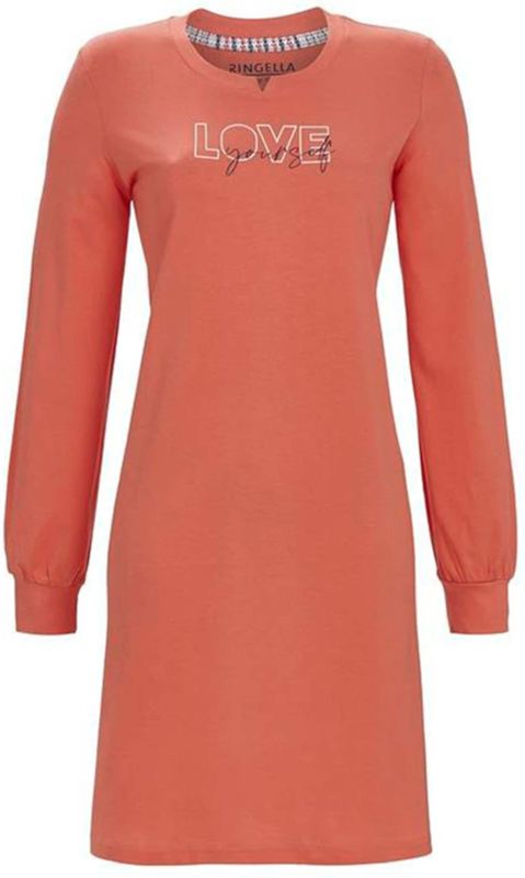 Ringella - Nachthemd - Rood - Katoen - Lange Mouwen - Ronde Hals