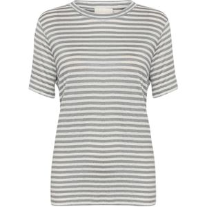 My Essential Wardrobe T-shirt grijs (Maat: 2XL) - Streep - Halslijn: Ronde hals,