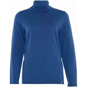 Golléhaug Dames trui blauw (Maat: 38) - Effen - Halslijn: Col,