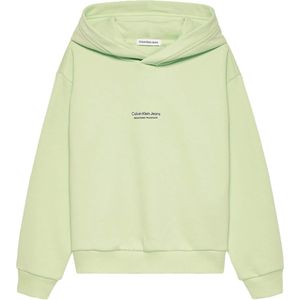 Calvin Klein Hoodie groen (Maat: 164) - Tekst - Halslijn: Capuchon,