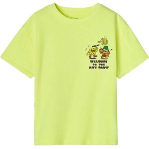 American Vintage T-shirt  geel (Maat: 158) - Tekst - Halslijn: Ronde hals,