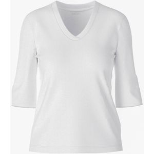 Marc Cain Essentials T-shirt wit (Maat: 42) - Effen - Halslijn: V-hals,