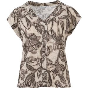 Enjoy Dames t-shirt beige (Maat: S) - Halslijn: V-hals,