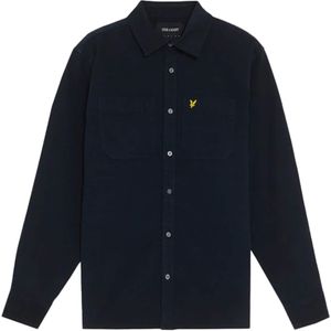 Lyle & Scott Heren overhemd lange mouw blauw (Maat: S) - Effen