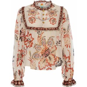 FARM Rio Blouse beige (Maat: L) - Halslijn: Ronde hals,
