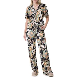 Geisha Jumpsuit straight leg aop multicolor (Maat: M) - Halslijn: V-hals,