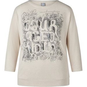 Rabe Longsleeve beige (Maat: 38) - Tekst - Halslijn: Ronde hals,