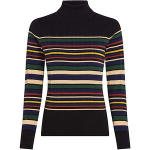 King Louie - Rollneck Top - Zwart - Gestreept Dessin