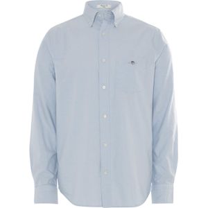Gant Overhemd lange mouw blauw (Maat: M) - Effen