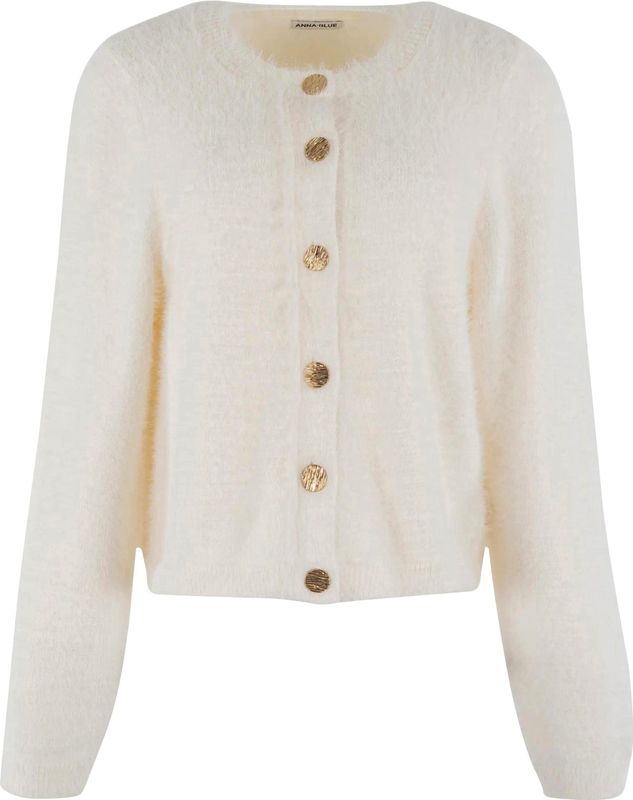 Anna Blue - B83-10-Tweedy - Vest - Ecru