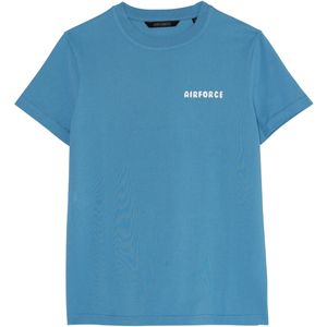 Airforce T-shirt blauw (Maat: 164) - Tekst - Halslijn: Ronde hals,