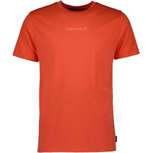 Airforce T-shirt oranje (Maat: S) - Tekst - Halslijn: Ronde hals,