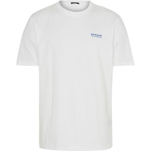 Denham T-shirt ecru (Maat: M) - Effen - Halslijn: Ronde hals,