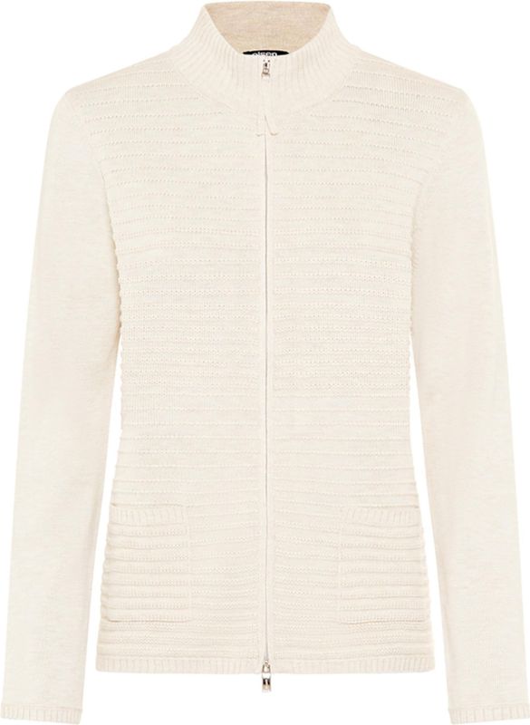 Olsen Dames vest beige (Maat: 36) - Mélange - Halslijn: Opstaande kraag,