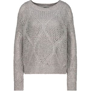 Monari - Gebreide Trui - Greige - Pullover Ajour Pailletten