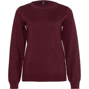 Private Label Company Dames trui bordeaux (Maat: 2XL) - Glitter - Halslijn: Ronde hals,