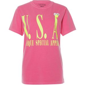 Newtone T-shirt roze (Maat: XS-S) - Tekst - Halslijn: Ronde hals,