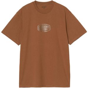 Carhartt WIP Heren t-shirt bruin (Maat: S) - Fotoprint - Halslijn: Ronde hals,