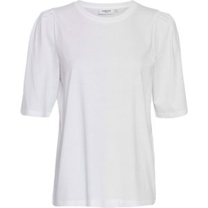 Moss Copenhagen T-shirt wit (Maat: L-XL) - Effen - Halslijn: Ronde hals,
